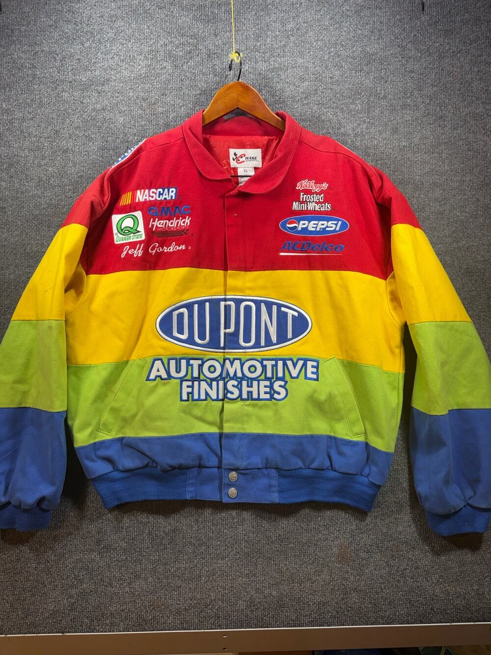 VTG Jeff Gordon 24 DuPont Rainbow NASCAR Racing Jacket Chase Authentics Mens XL